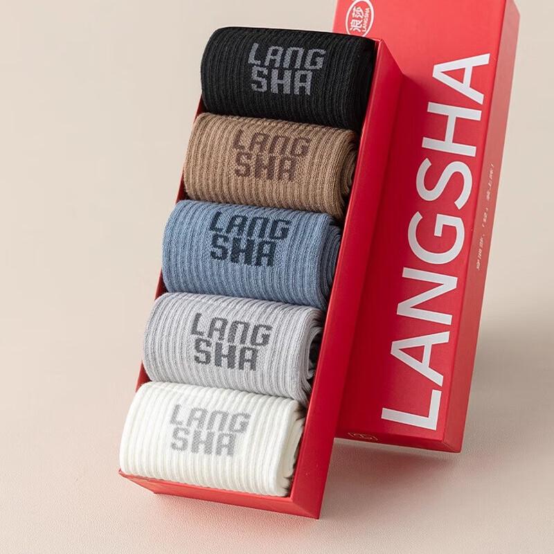 

Langsha Men s 5-Pair Autumn/Winter Anti-bacterial Deodorant Socks Men s Standard