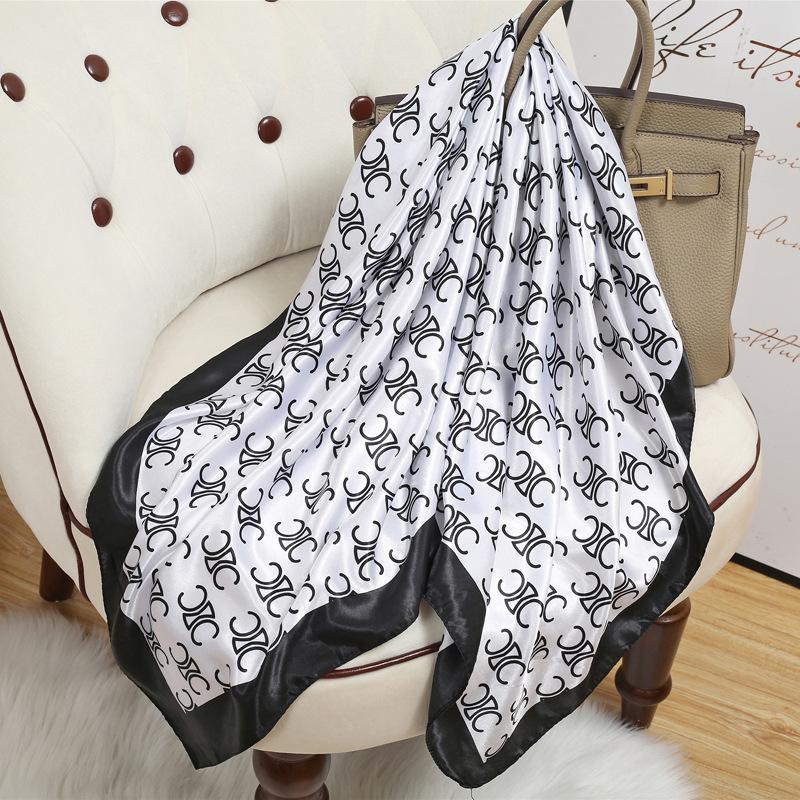 90 Square Scarves, Silk Scarves, Women's New Spring and Summer High-end Sense Versatile, Thin Scarves, Shawls Outside