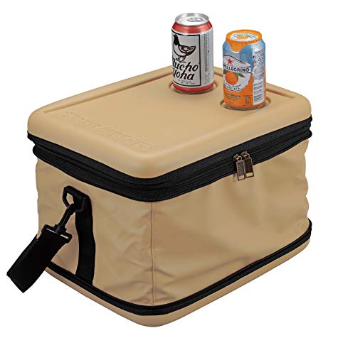 Captain Stag Super Cold Cooler Bag (UE-616), Beige, 12L Capacity, Foldable, Dimensions: Approx. 300mm W x 250mm D x 225mm H