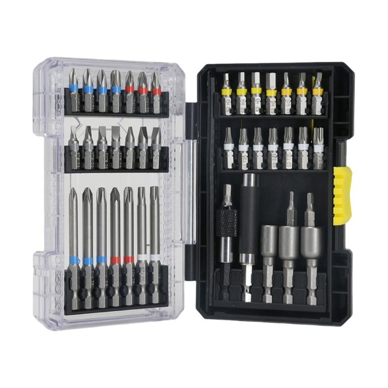 43Piece Magnetic Screwdriver Bit Set With Durability Alloy Steel SelfLocking Rod For Professional Industrial Use
