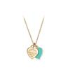 Colar Pingente Coração Clássico da Marca T com Strass, Design de Coração de Amor Banhado a Ouro