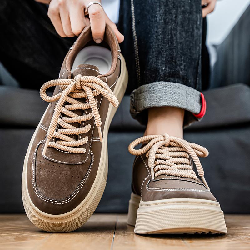 New Men Shoes Lace-up Casual Men's Versatile Trendy Sports Skate Thick Soled Casual Board Trendy Original Vulcanized Luxury Bran