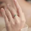 Anello giada naturale materiale pericoloso anello design vivo intarsiato argento sterling s925 anello verde semplice e semplice gioiello quotidiano regalo