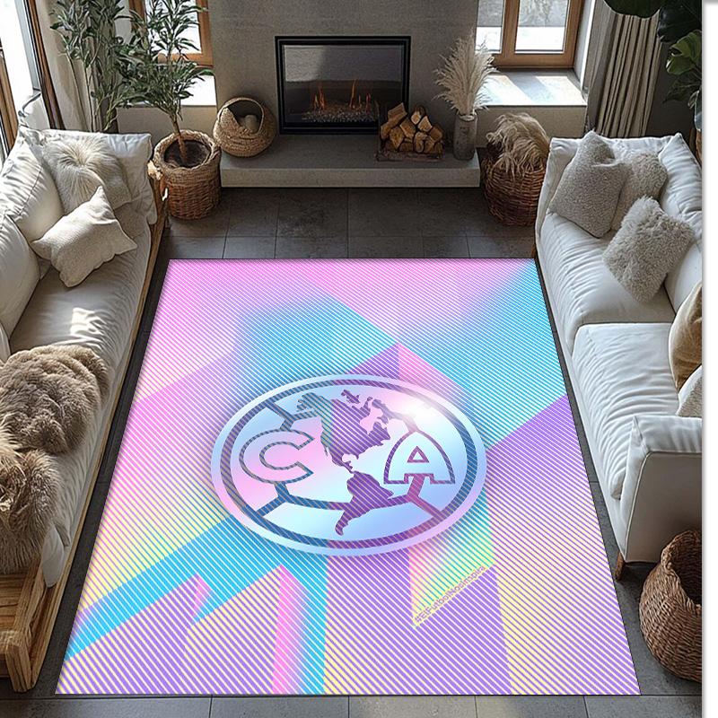 Club America Printed Crystal Velvet Area Rug, Soft Anti-Slip Water Absorbent Floor Mat for Living Room Bedroom