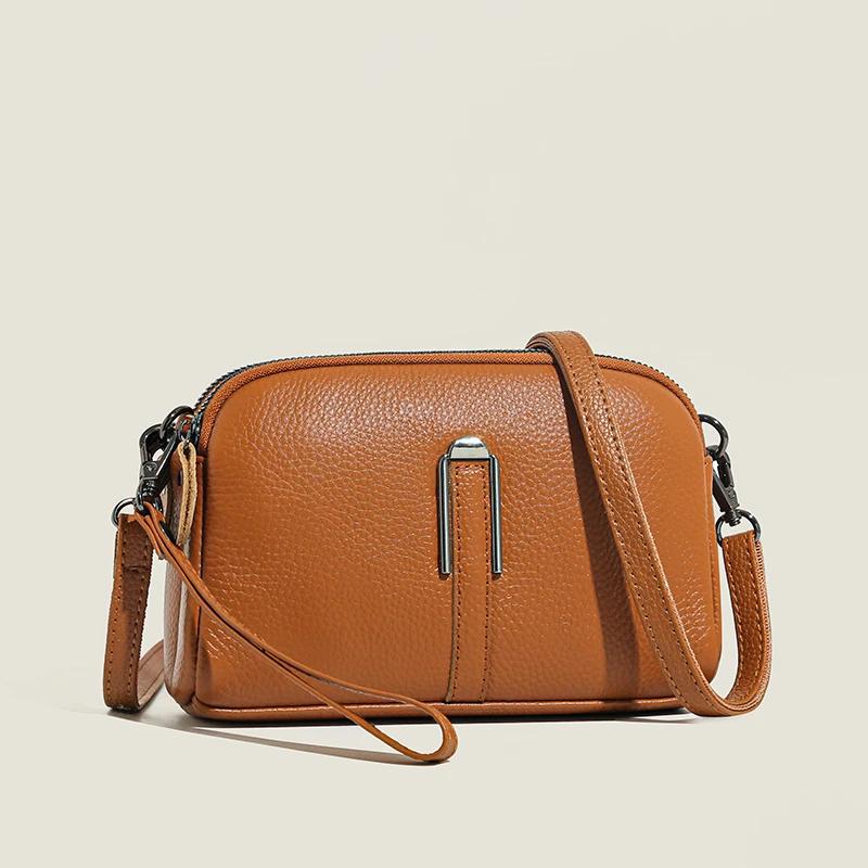 

Genuine Leather Bag Luxury Women s Crossbody Bags Female Solid Color Clutch Phone Bags Shoulder Bag Messenger