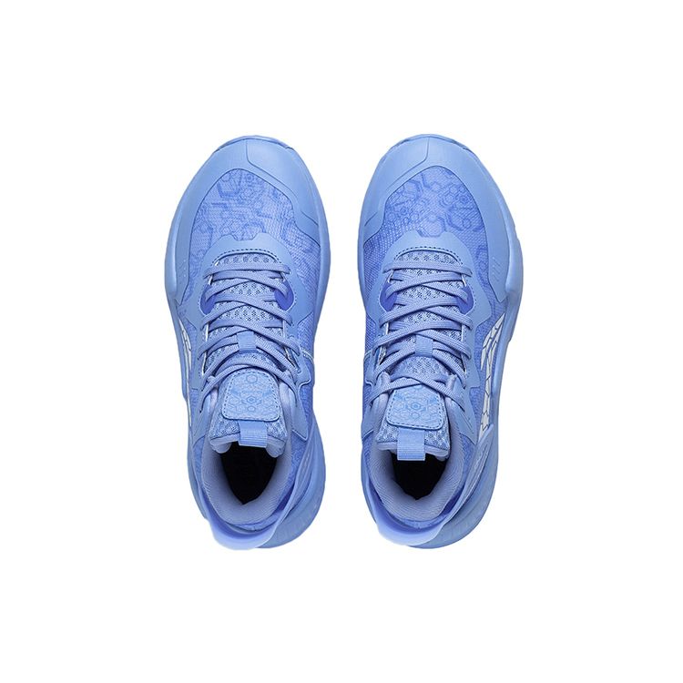 Li Ning Kids Basketball Shoes With Shock Absorption And Rebound Kids Sneakers Blue Dark-Blue YKBS104-9