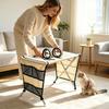 Small Dog Grooming with Detachable Stainless, Scratch and Pet Bed