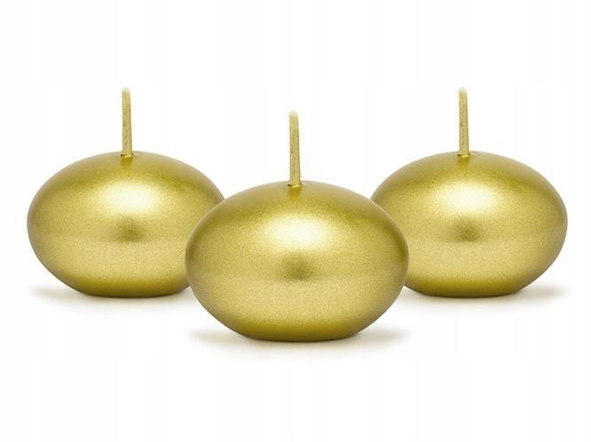 Floating Candle, Metallic, Gold, 4cm, 1pc