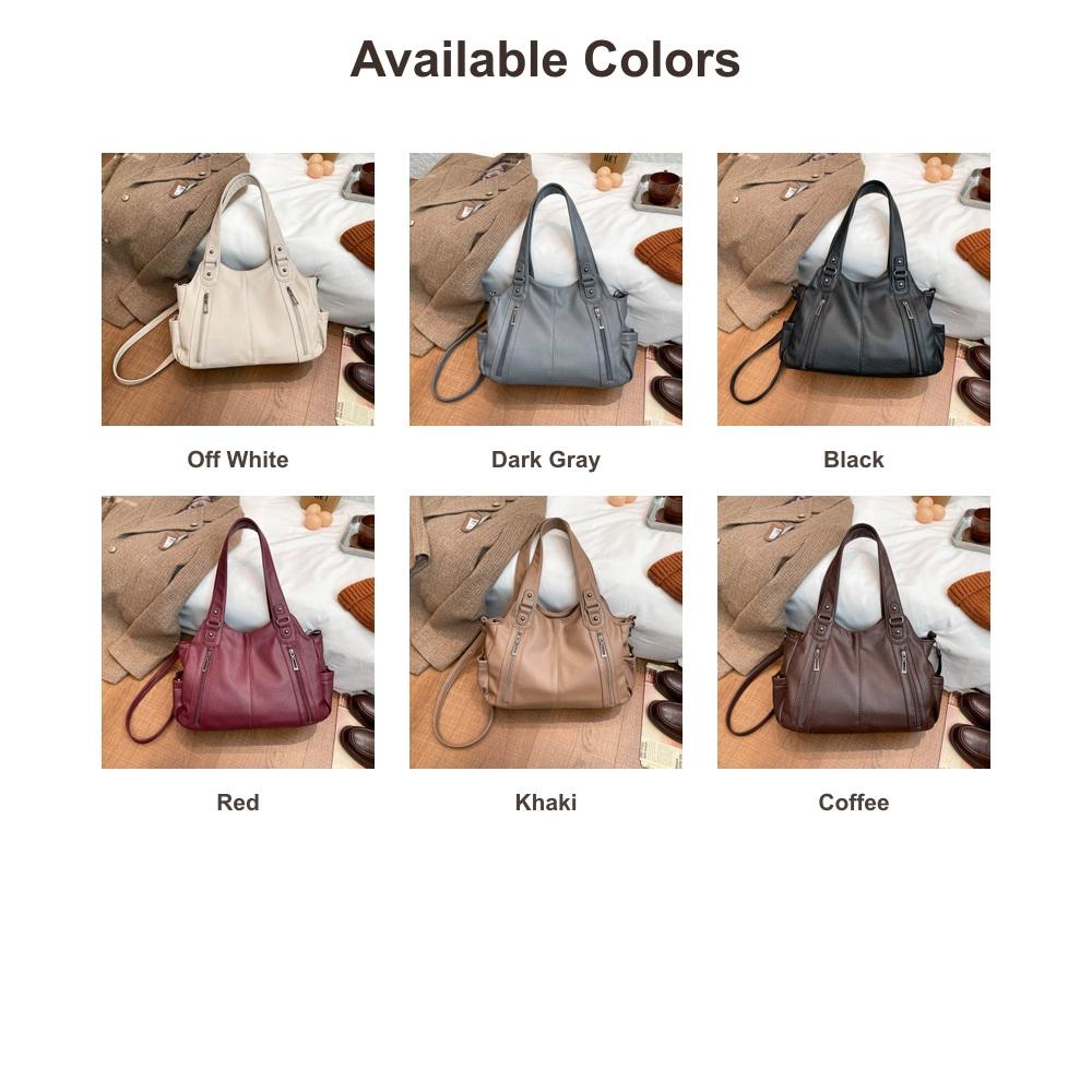 Women's PU Leather Shoulder Tote Bag Fashion Commuter Handbag
