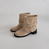Retro belt buckle women's Martin boots autumn and winter fashion niche design leather boots foldable fashion boots short boots