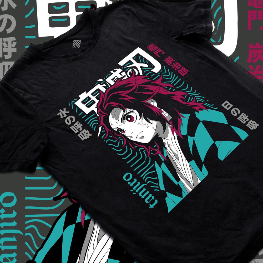 

Anime T-Shirt Style Warrior Graphic Tee Inspired Kimetsu No Yaiba Cosplay L