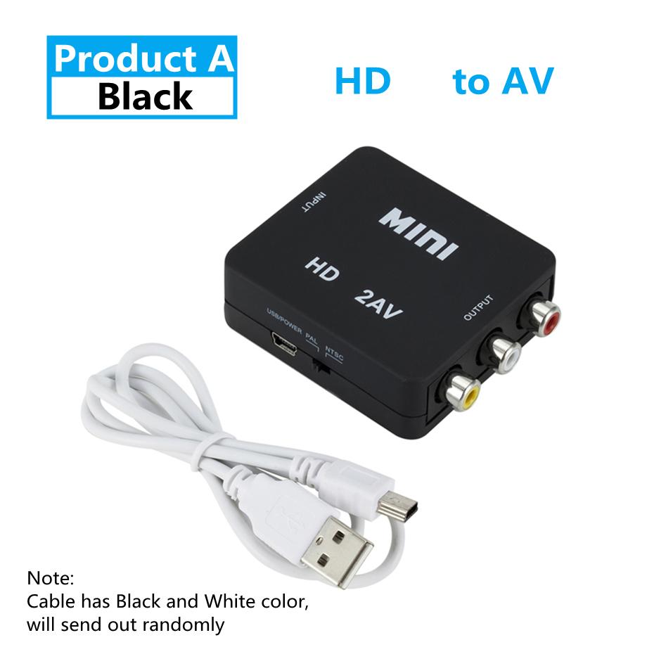 HD 1080P HDMI-compatible To RCA AV Composite Adapter Converter AV2HDMI AV2HDMI Audio Video Cable CVBS AV Adapter With USB Cable