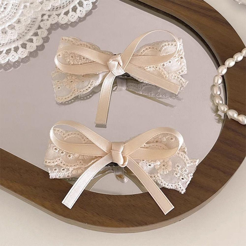 

Duckbilled Kid Hairpins Lace Bow Headwear Clip Sweet Hair Accessories Girl