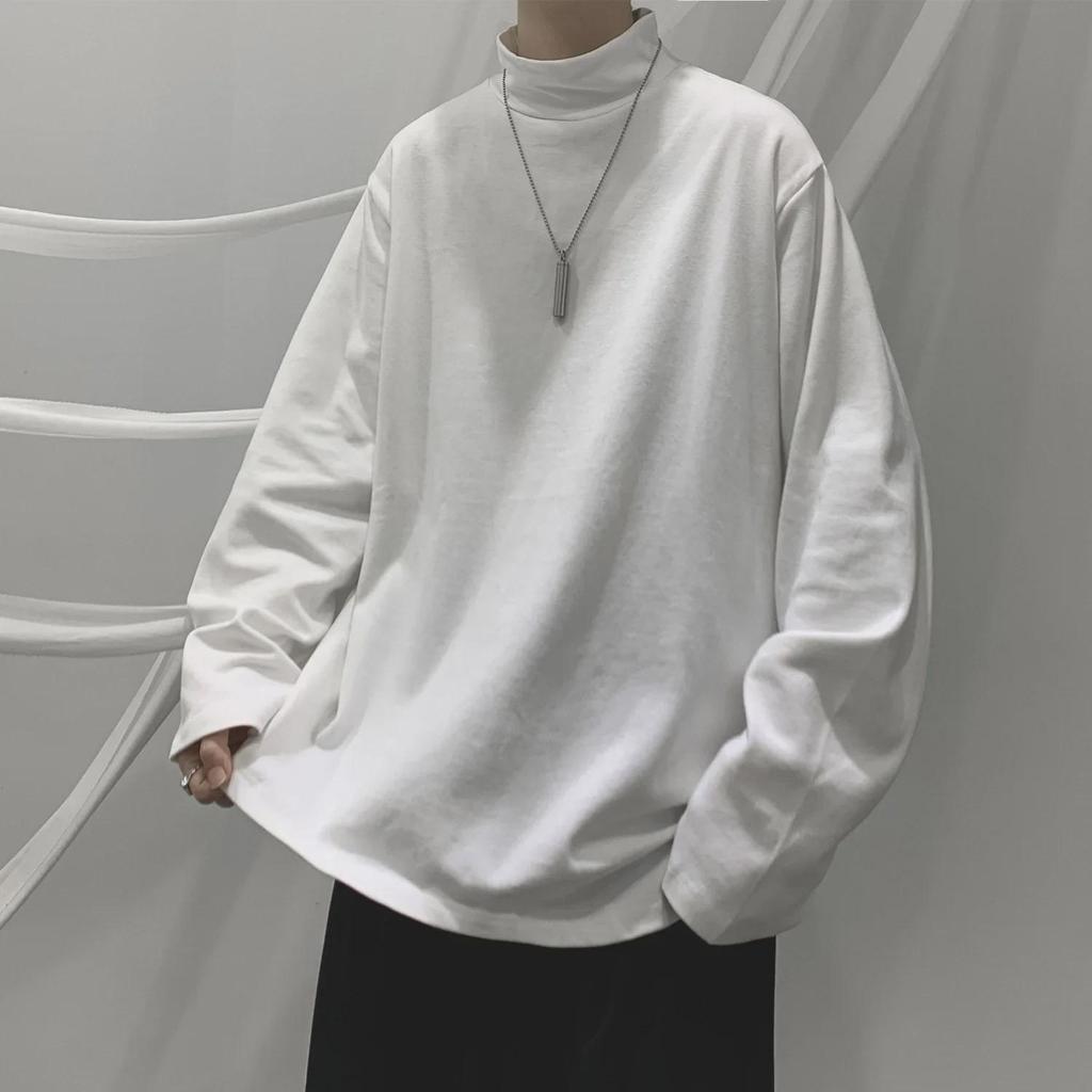 Langarm-Rollkragenpullover für Herren – lockeres, stylisches Herbst-/Winter-Schichtoberteil