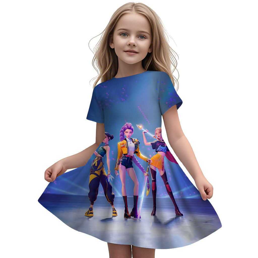 Kinder Mode K-Pop Hexenjagd Gruppe Kleid, Mädchen Prinzessinnenkleid