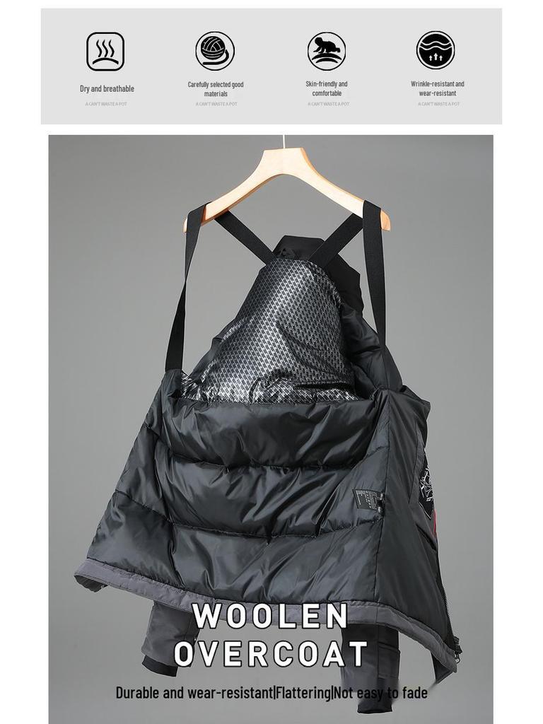 Unisex Mid-Length Thickened Goose Down Ski Parka