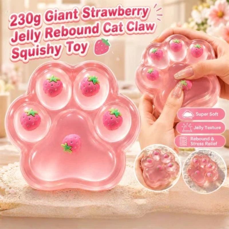 Soft Stress Balls Slow Rising Cat Paw Fruit Designs Fidget Sensory Toy For Kid Strawberry Cat Claw Creative Pinch Fun