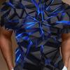 Neuartiges T-Shirt mit 3D-Musterdruck und geometrischem Muster für Herren, Rundhalsausschnitt, kurzärmelig, lässiges Sommer-T-Shirt für den Alltag