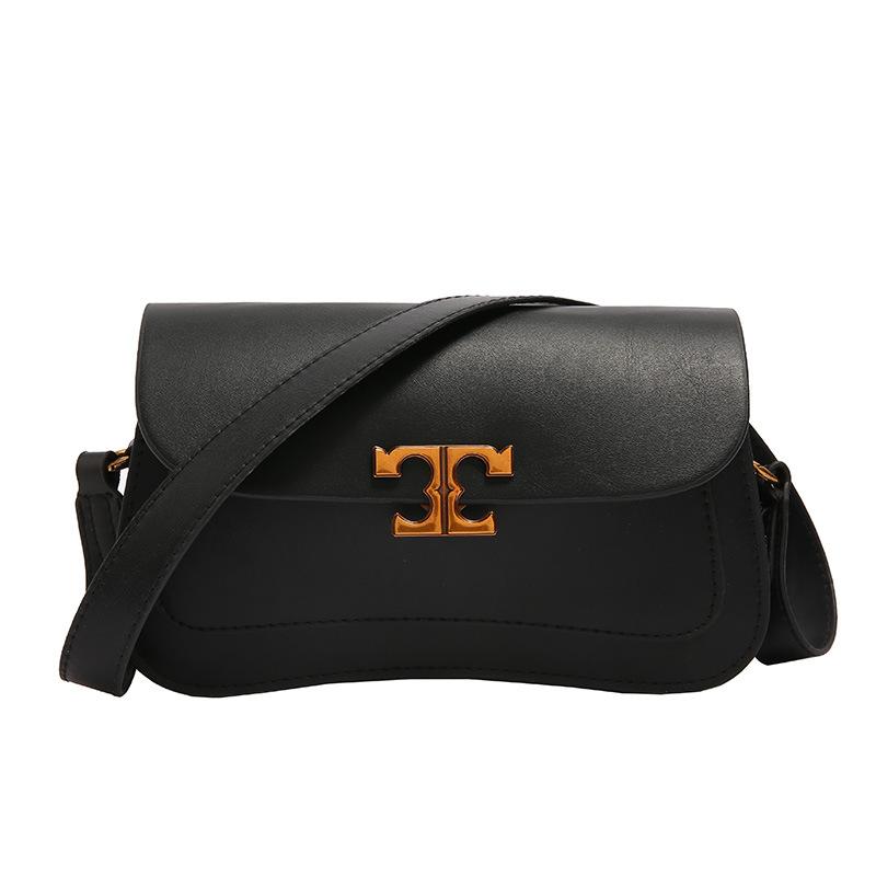 

Французская нишевая сумка через плечо женская новинка 2024 года, ретро-сумка через плечо, модная текстура, пригородная сумка с косым креплением чёрный