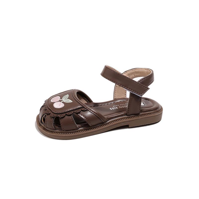 

2025 Summer Sandals: Girls Embroidered Casual Korean-Style Princess Dance Shoes Size 24, Inner length 16 cm кавовий