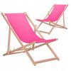 Set of Pink Wooden Beach Sun Loungers Beech Sun Loungers From the Manufacturer 2 Pcs.