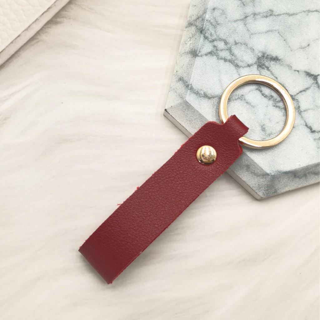 Creative Solid Color PU Leather Keychain | Small Gift for Business