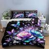 Elegant Floral And Butterfly Trio Ideal For Home Decor, Kid'S And Adults' Bedroom Decor,Exquisite Three-Piece Bedding Set Gift