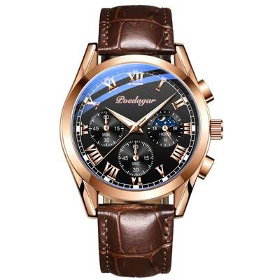 Luxury Man Watch Quartz Waterproof Luminous Date Chronograph Leather Men Wristwatch Military Sports Men's Watches