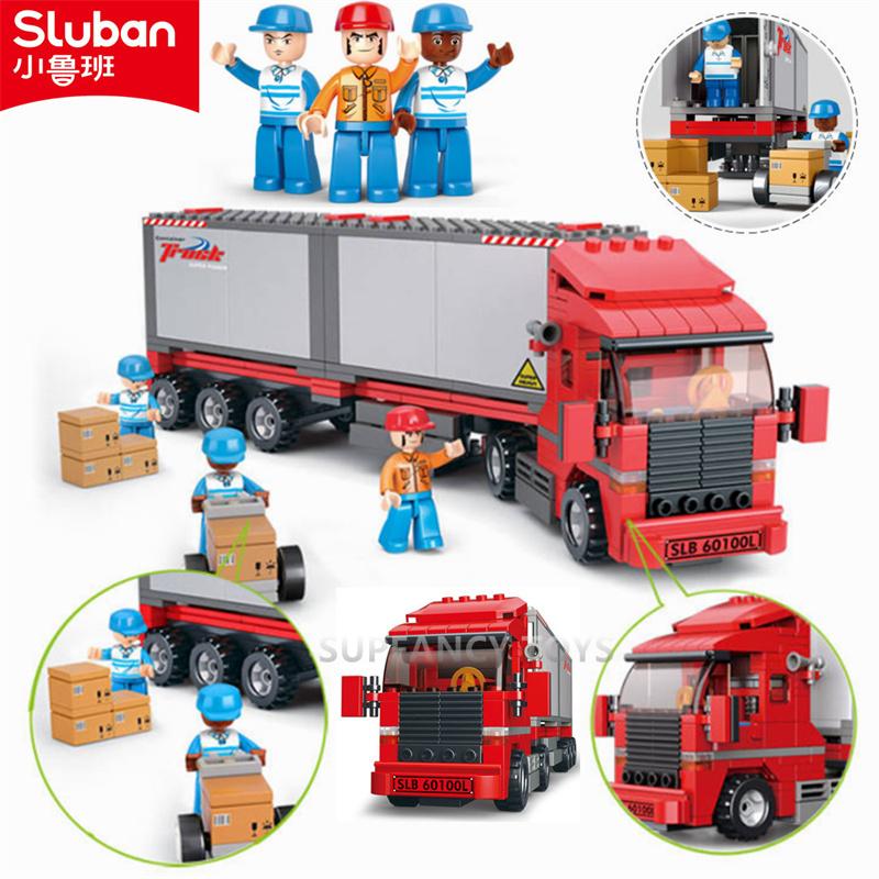 Superior-Grade Sluban 345Pcs Top-Grade Simcity Premium-Quality Urban High-Standard Freight First-Class Vehicles Superior-Grade Construction-Set