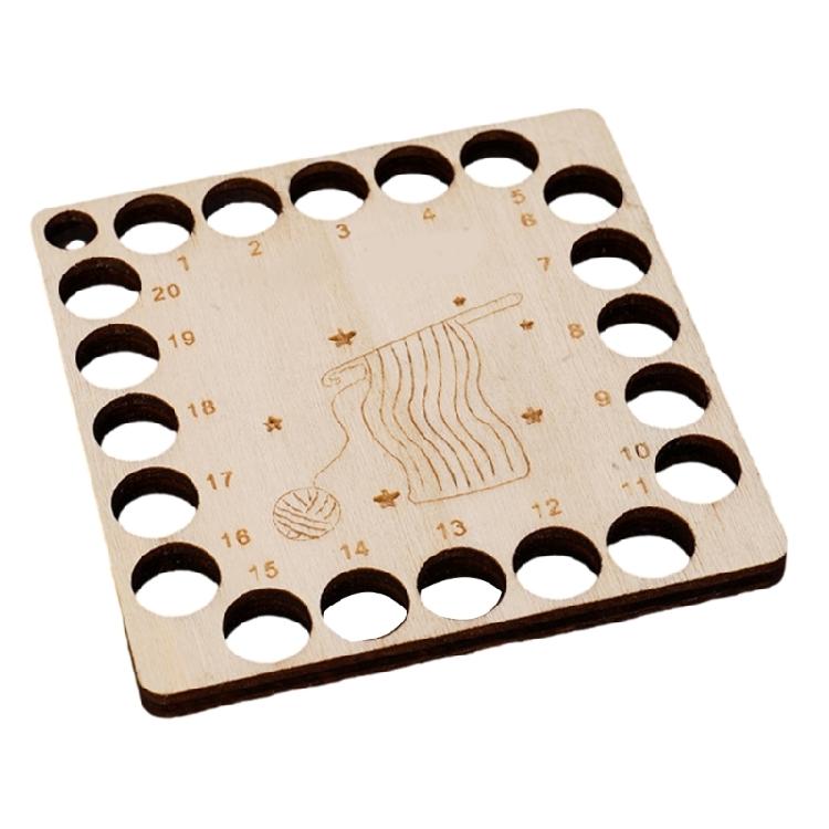 Wood Knitting Needle Gauge and Ruler Measuring Tool Crochet Accessories Knitting Needle Ruler