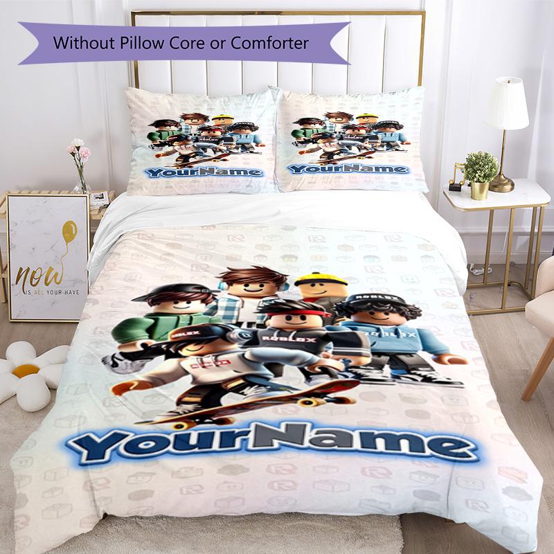 Roblox 257 Customize Your Name Bedding Set Breathable Duvet Cover with Pillowcases Home Decoration Birthday Gift