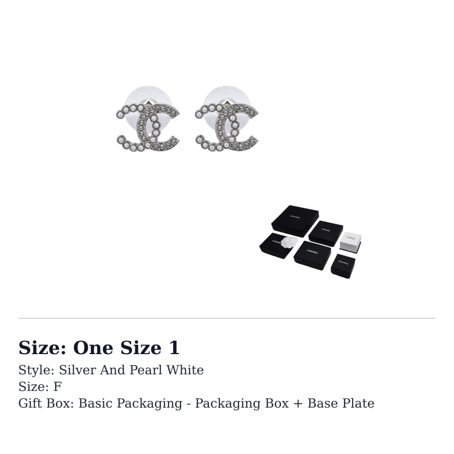 CHANEL Stud Earrings Women's Silver ABD478-B16782-NY391