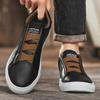 Large Size Men's Fashion Solid Color Low-top Skateboard Shoes 2025 New Lazy One-pedal Casual Leather Shoes