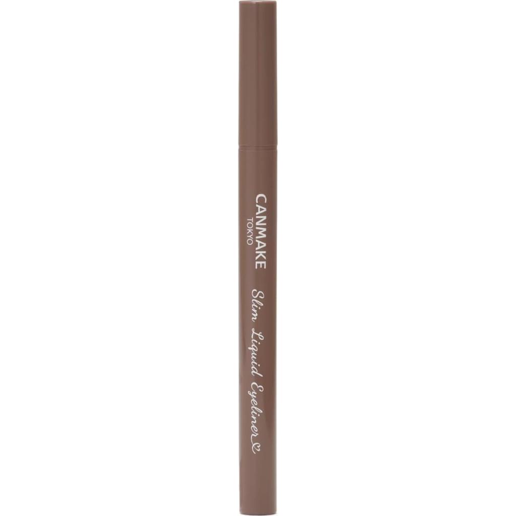 Canmake Slim Liquid Eyeliner 03 Chaba Contains Serum Greige Greige, Ultra-Fine Brush, Waterproof, Ingredients,