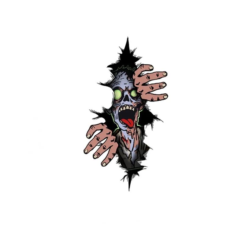 Car Sticker Horror Characters Skull Force Open From Cracked Series Car Styling Automobile Window Body Halloween Decal Decoration