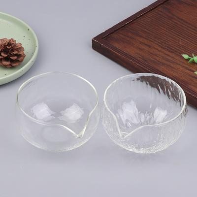 1 Stück Strukturierte Glas-Matcha-Schale mit Ausgießer Japanischer Stil Grüntee-Zeremonie Teeschale Song-Dynastie Teewerkzeuge