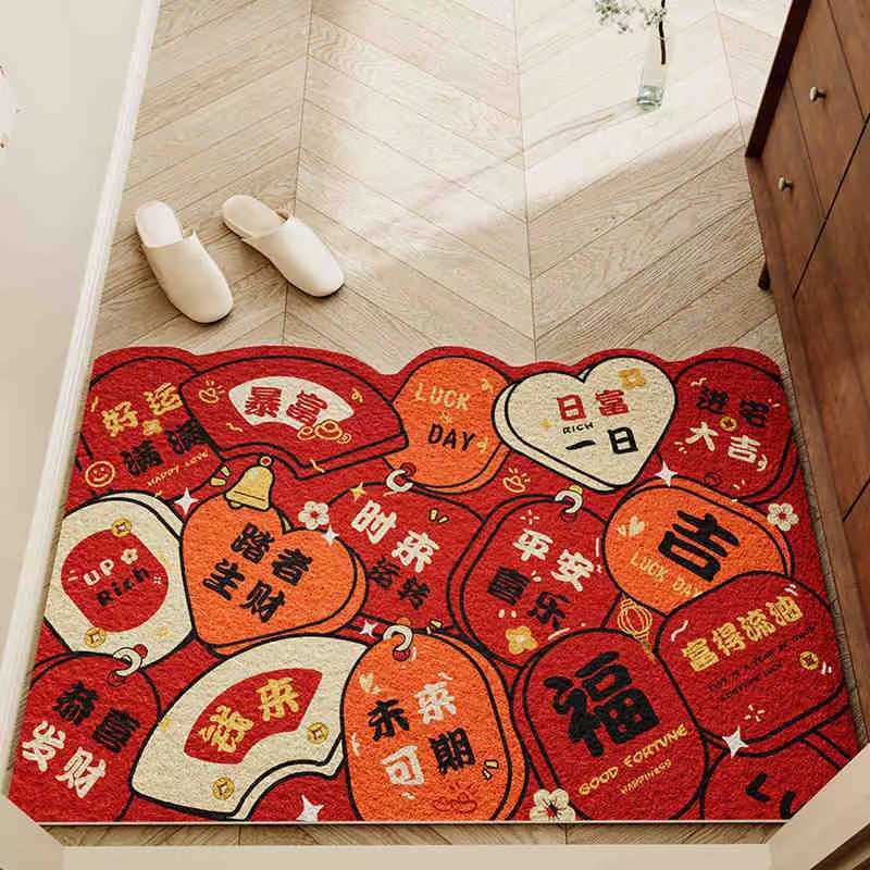 

Коврик для пола у входной двери, устойчивый к грязи, с кольцом для резки проволоки, красный, праздничный, входной коврик, противоскользящий коврик для дома 40 * 60Cm