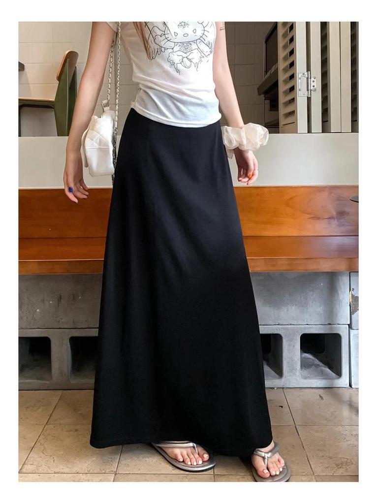 Women's Slim-Fit Knitted Midi Skirt, 2025 Autumn/Winter Collection: Gentle Temperament, High-End A-Line Pencil Fishtail Design.
