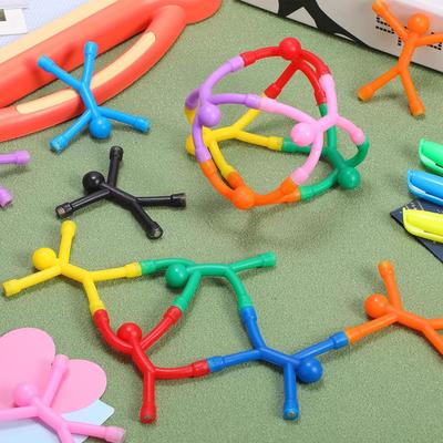 10Pcs Stress Relief Magnet Men Toy Colorful 3D Men Refrigerator Magnet Kids Adults Portable Travel Sensory Toy