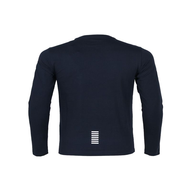 Emporio Armani EA7 Solid Color Crew Neck Long Sleeve T-Shirt Men Tops Blue 8NPT55PJM5Z1578