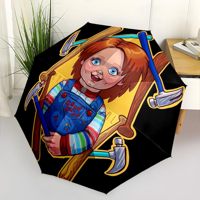 Chucky Fashionable Automatic Opening/Closing Folding Umbrella. Portable and Foldable, Ideal for Gift, Travel, and Daily Use.