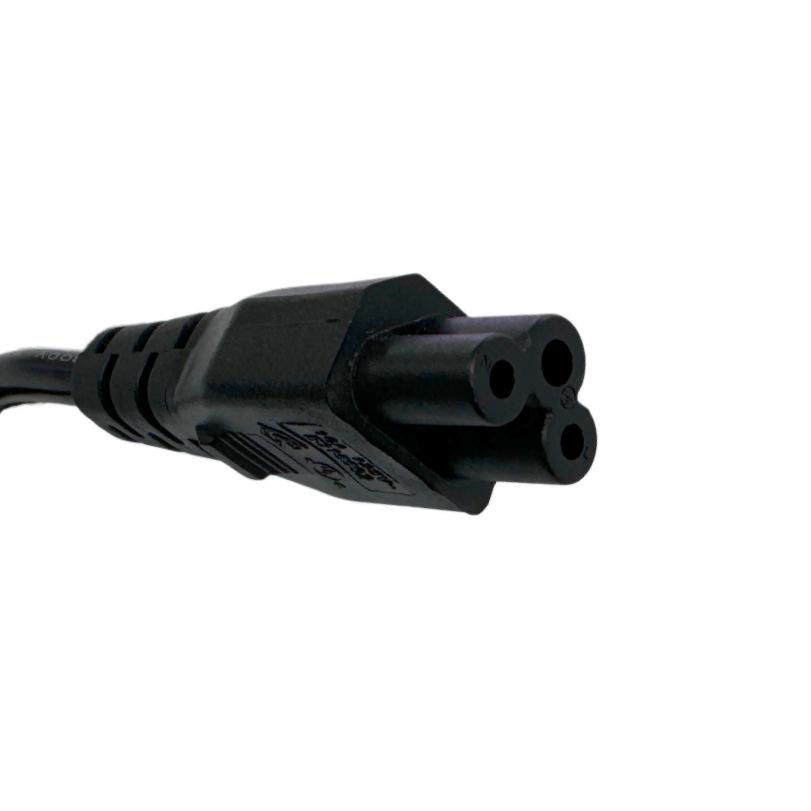 Black 1.1m US 3-Pin Plum Blossom Power Cord with C5 Interface for Laptops & Mobile Devices