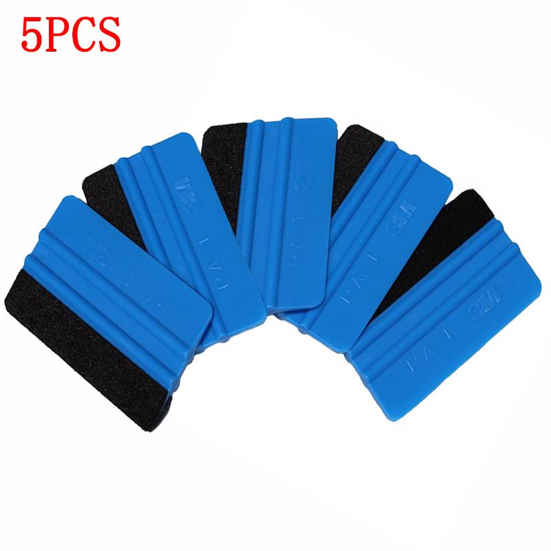 5Pcs Car Stickers Film Install Squeegee Vinyl Carbon Fiber Scraper with Felt Squeegee Tool Film Wrapping Car Wrap Tools 10x7cm