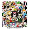 One Piece 50 Pcs Cartoon Anime Waterproof Vinyl Stickers Graffiti Decals For Luggage Laptop Skateboard Car Motorcycle Anime Fans