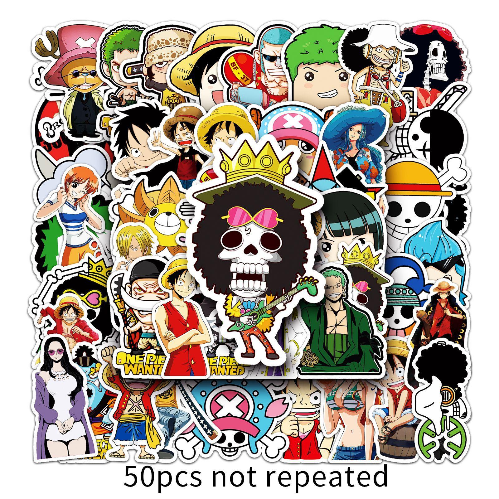 

Generic One Piece Luffy 50 Pcs Waterproof Graffiti Anime Stickers Decorative Decals For Luggage Skateboard Motorcycle Car Fans
