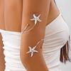 Bohemian Metal Starfish Open Upper Arm Bangle for Women Punk Gold Color Adjustable Cuff Bracelet Beach Party Jewelry Gift