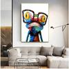 Graffiti Art Cute Frog Canvas Paintings Abstract Animals Posters and Prints On Canvas Wall Art Picture for Living Room Decor