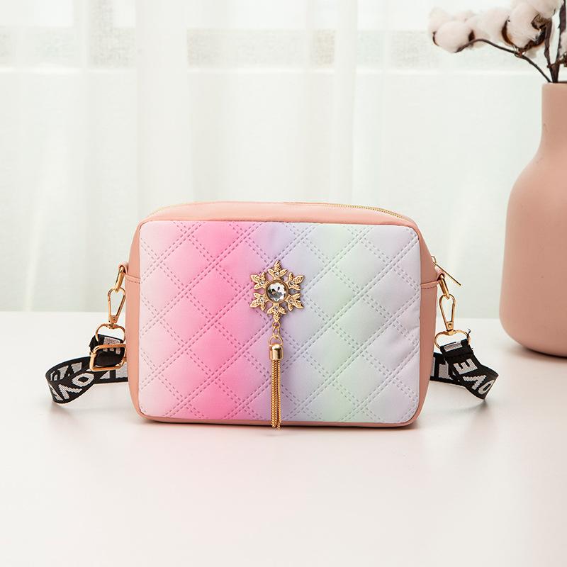 Newest Gradient Color Women S Small Square Bag Three-Dimensional Zipper Messenger Bag Fashion Tassel Shoulder Bags For Women