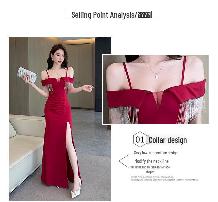 Japanese Style One-Shoulder Spaghetti Strap Dress for Nightclub and Spa