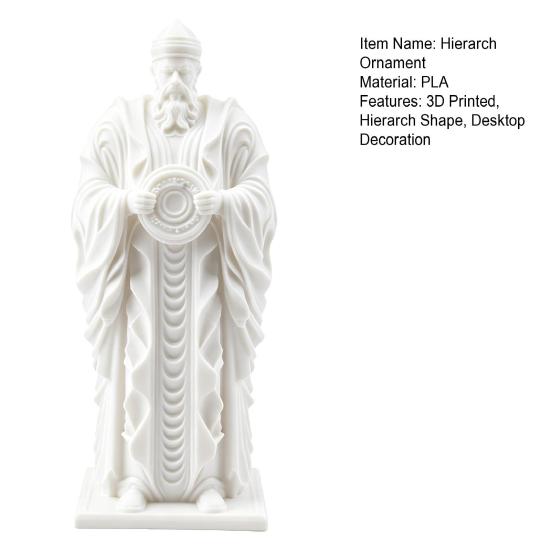 3D Printed Hierarch Figurine Medieval Vintage Carving Men Statue Sculpture Ornament for Study Room Bookshelf Home Office Display Decor